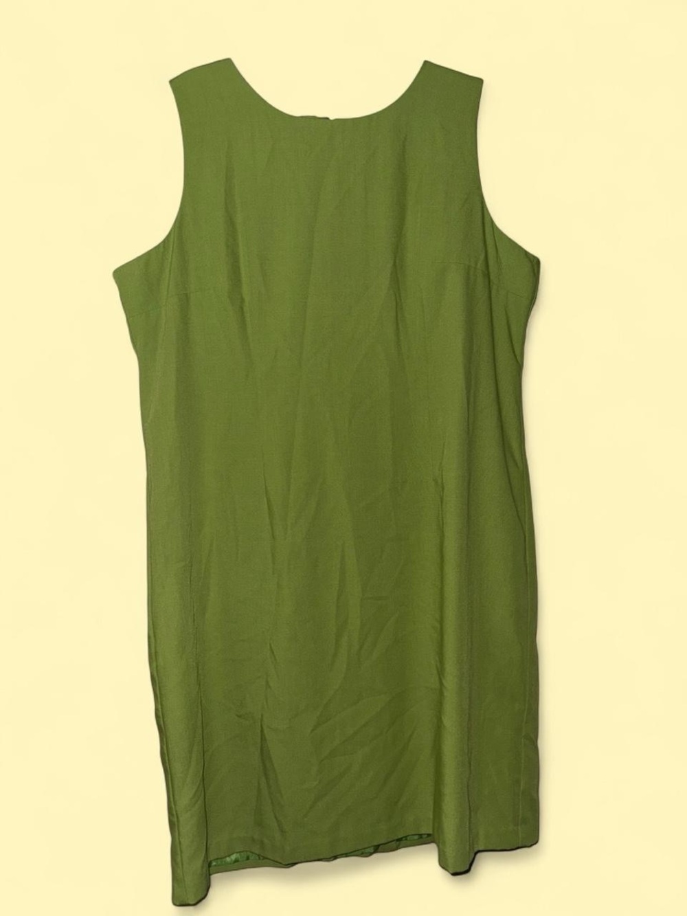 Y2K Sleeveless Olive Green Shift Dress
